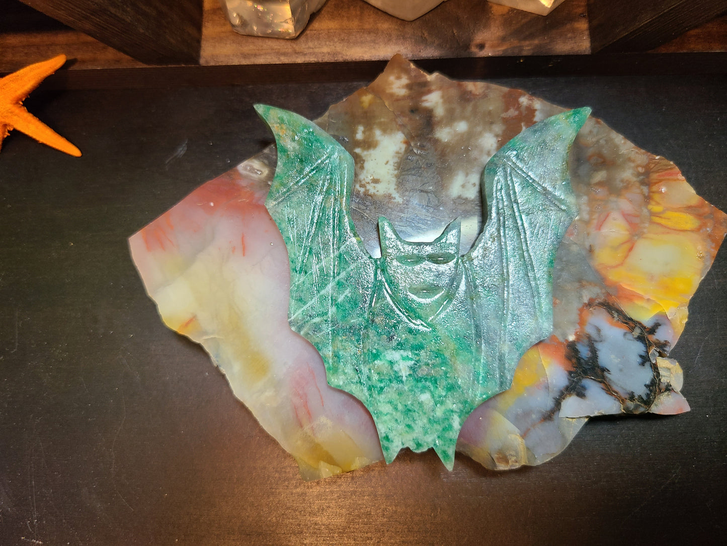Green Aventurine Bat Figurine