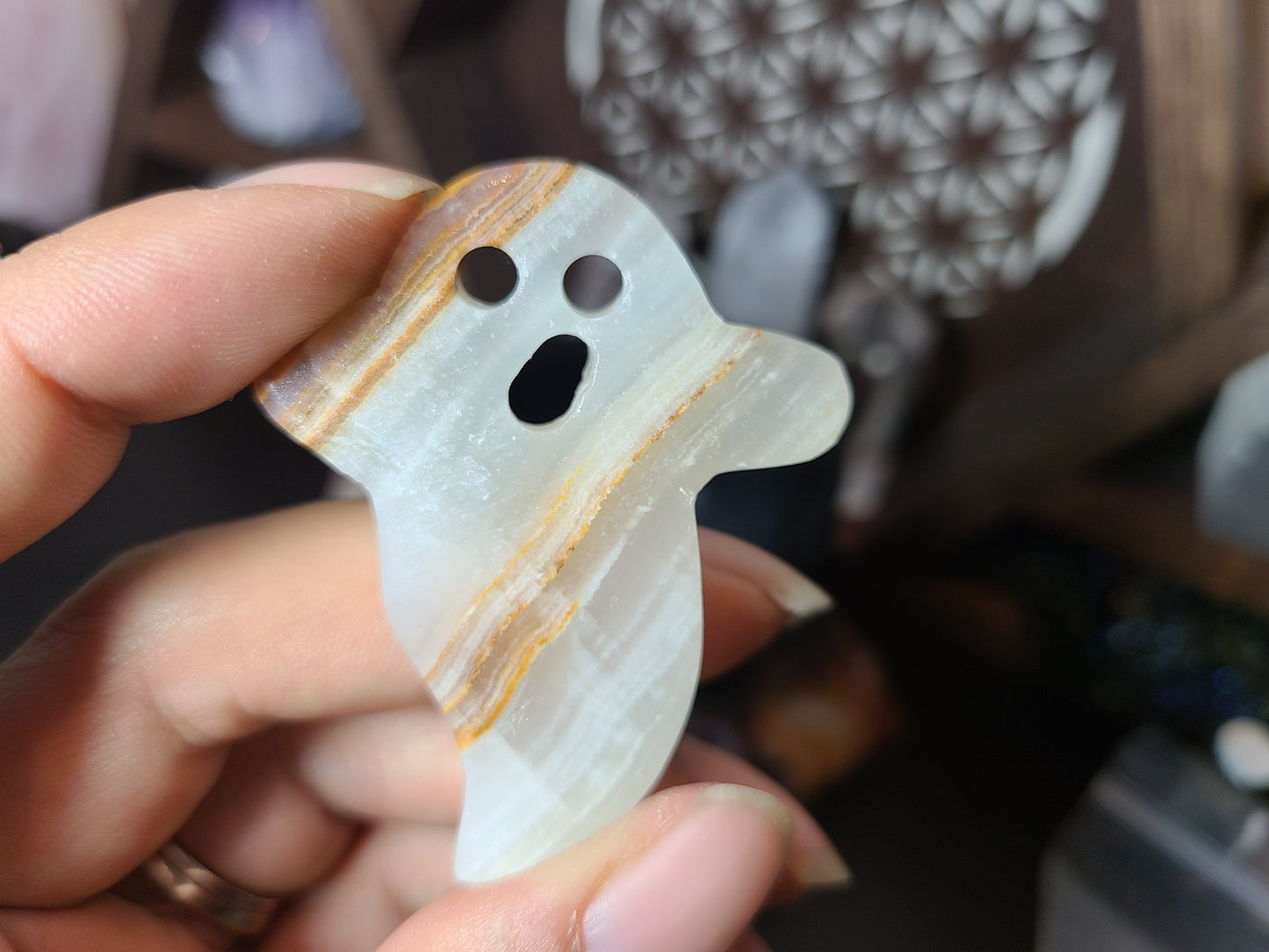 Natural Onyx Ghost Figurine