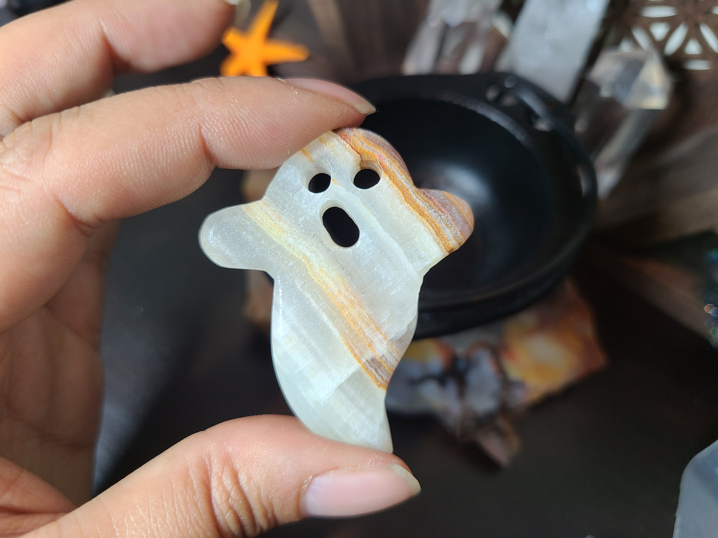 Natural Onyx Ghost Figurine
