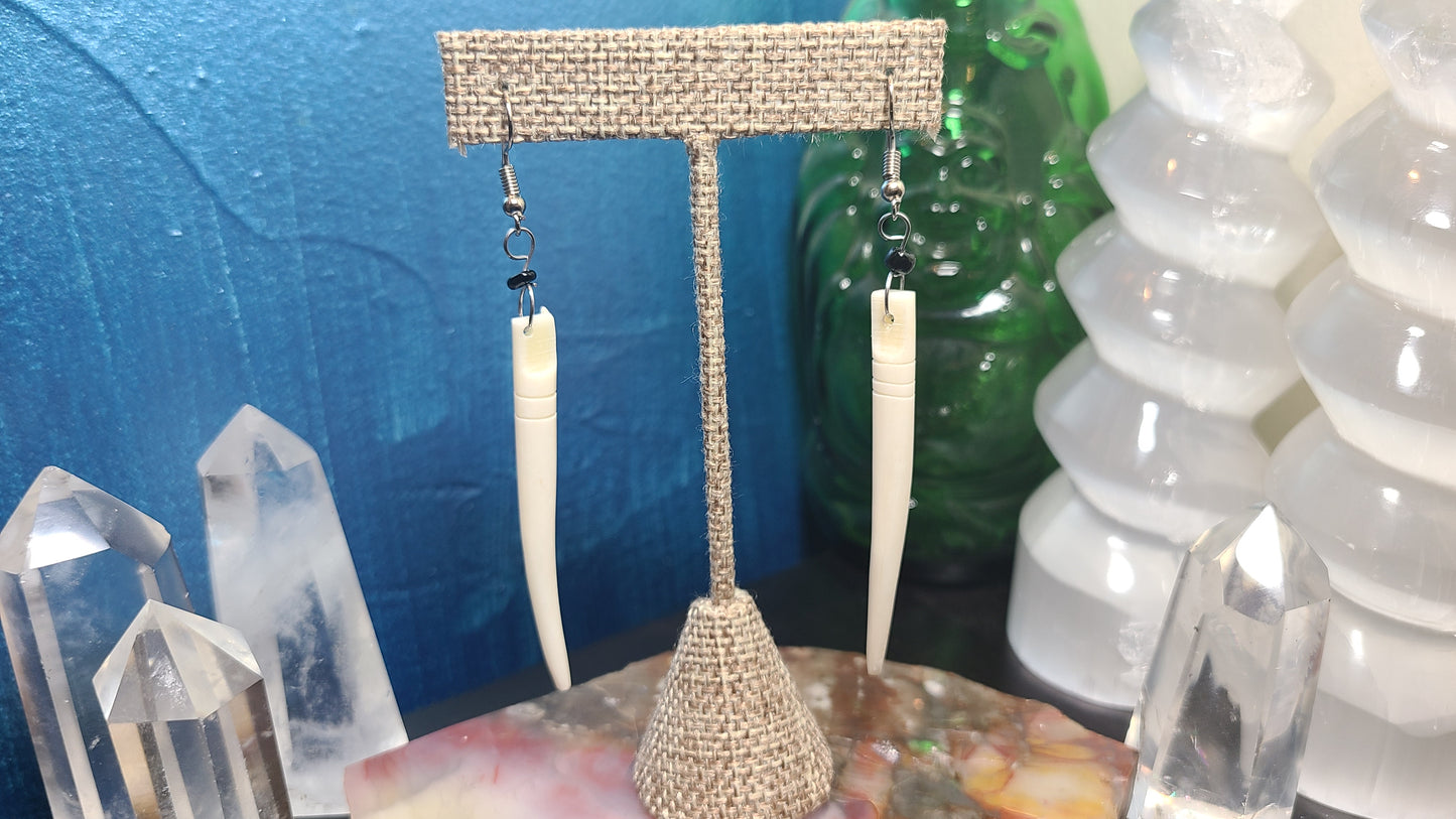 African Adinkra Symbol Bone Earrings - 4