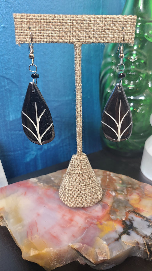 African Adinkra Symbol Bone Earrings - 5