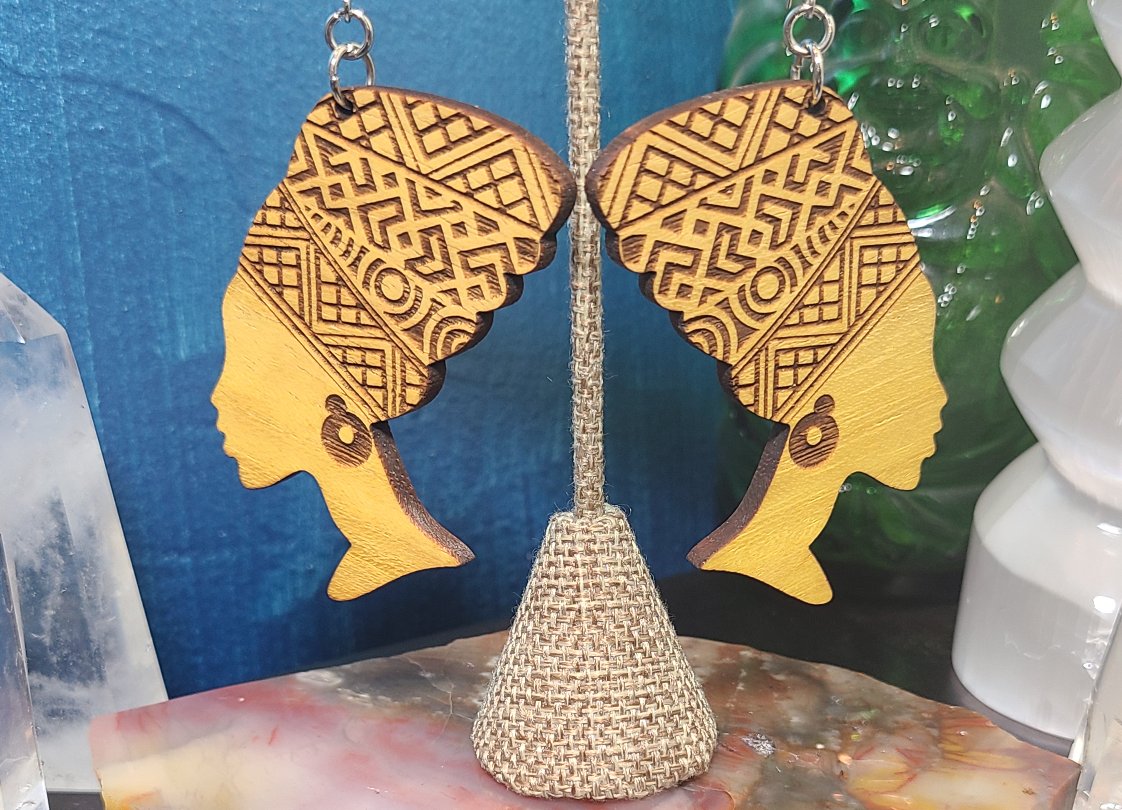 Wooden Earrings - Headwrap Queen
