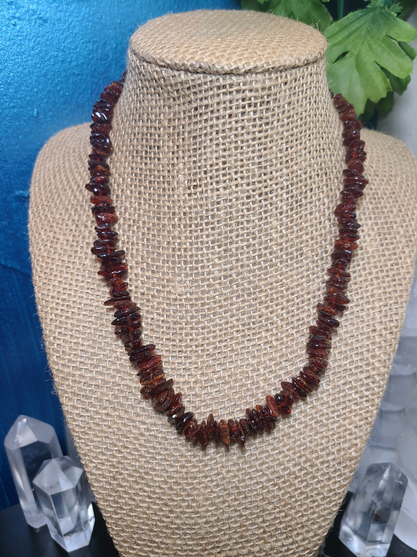 Amber Necklace - dark red