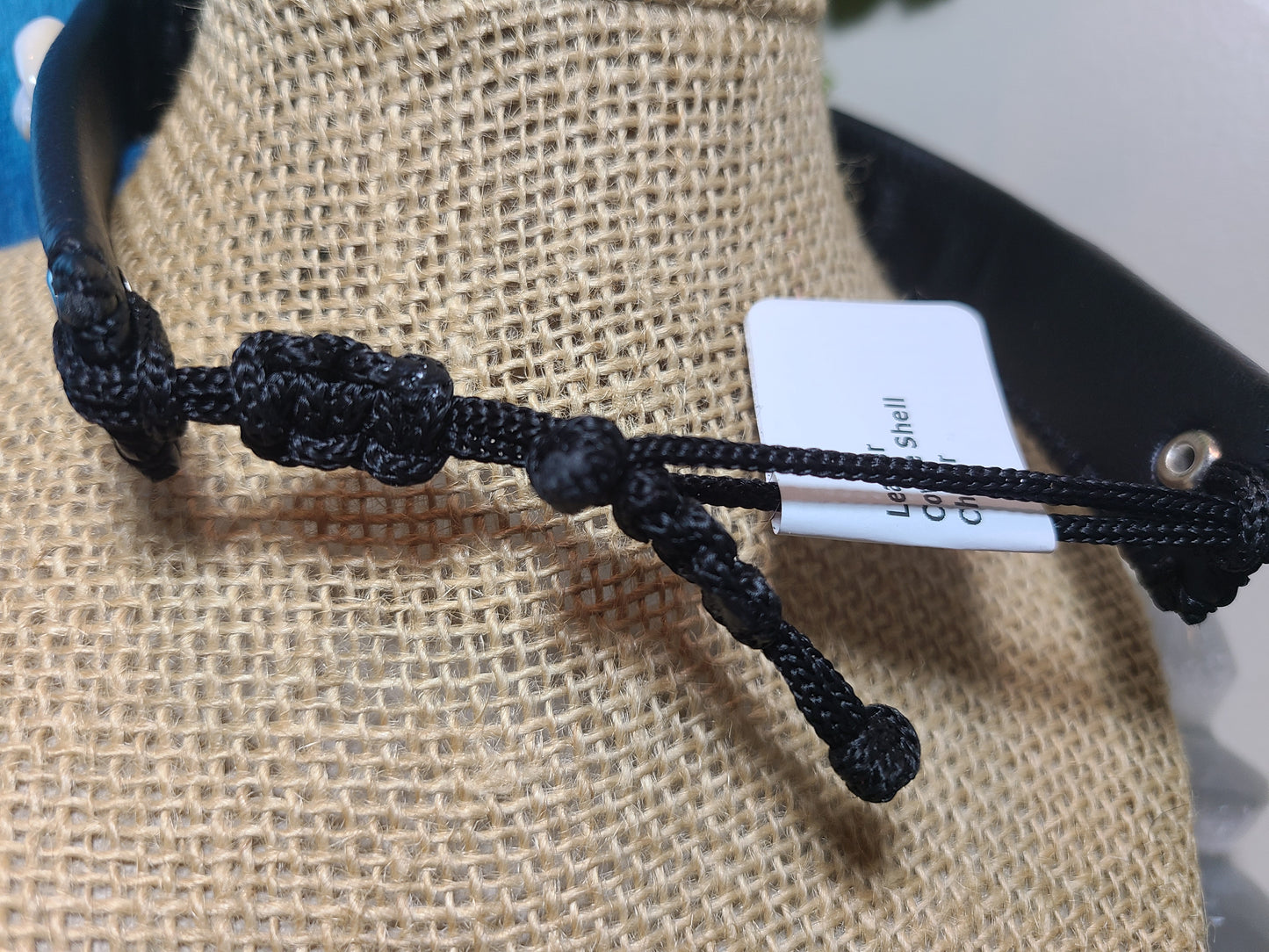 Leather Cowrie Shell Choker Necklace