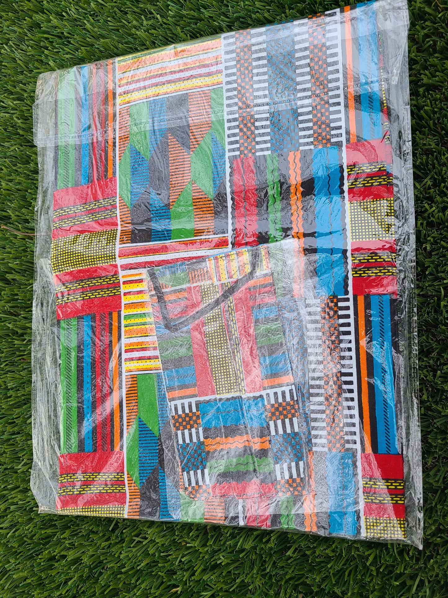 African Print Headwrap plus Matching Mask - 3