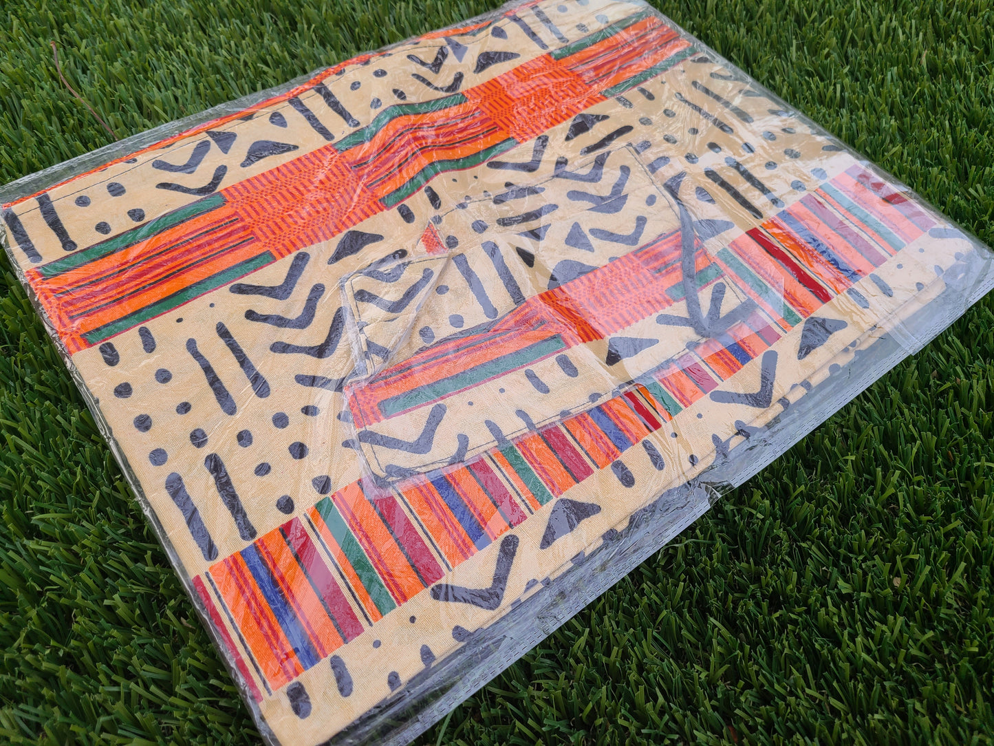 African Print Headwrap plus Matching Mask - 4