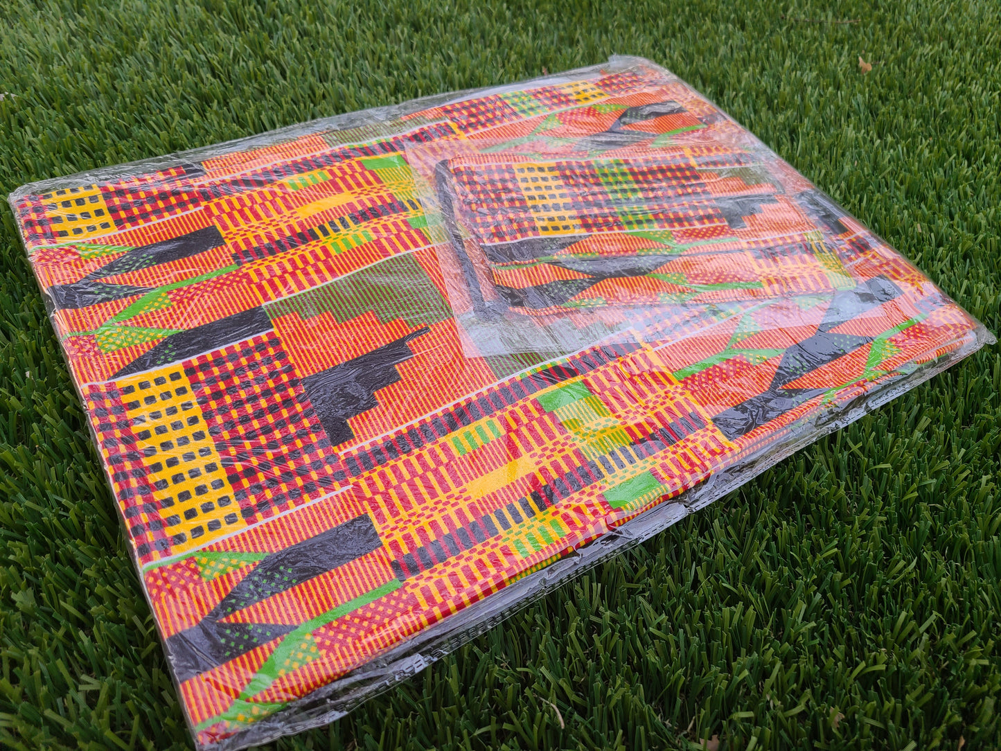 African Print Headwrap plus Matching Mask - 5