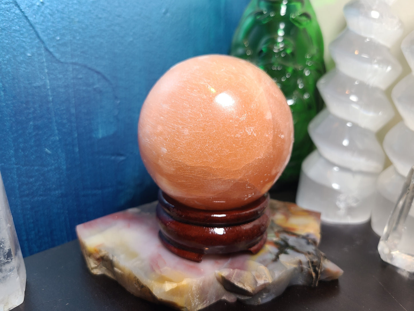 Pretty & Peachy Selenite Orb