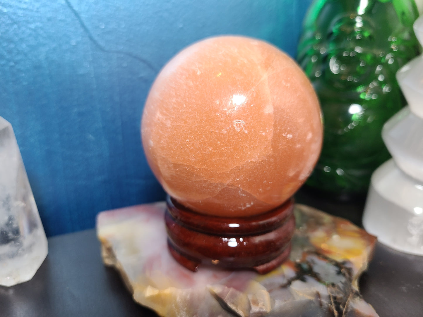 Pretty & Peachy Selenite Orb