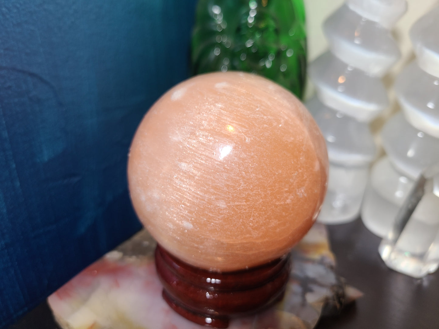 Pretty & Peachy Selenite Orb