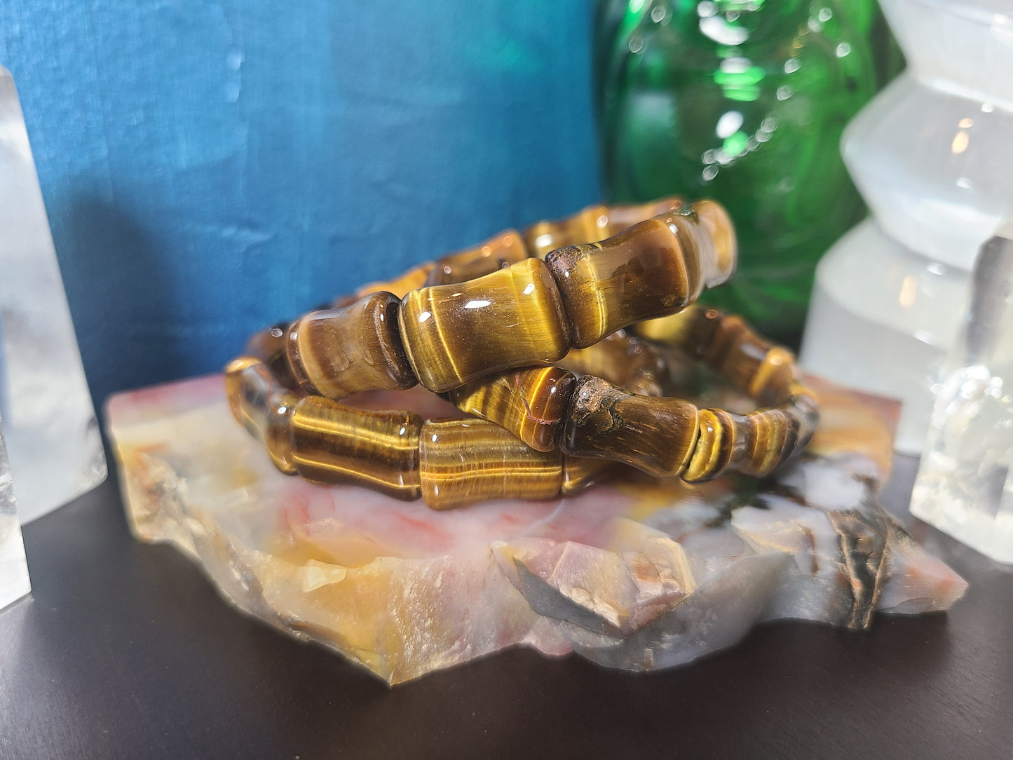 Tigers Eye Bamboo Bracelets