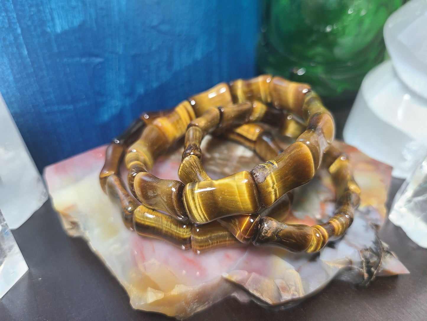 Tigers Eye Bamboo Bracelets