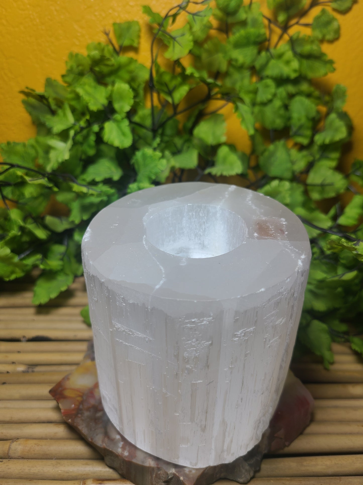 Chunky Selenite Candle Holder