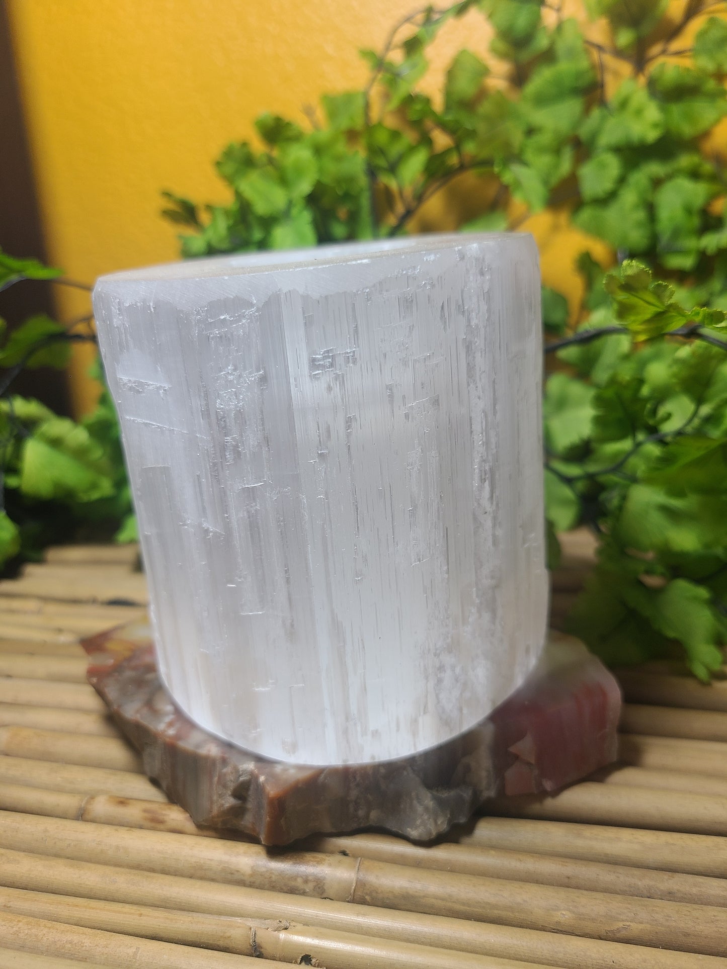 Chunky Selenite Candle Holder
