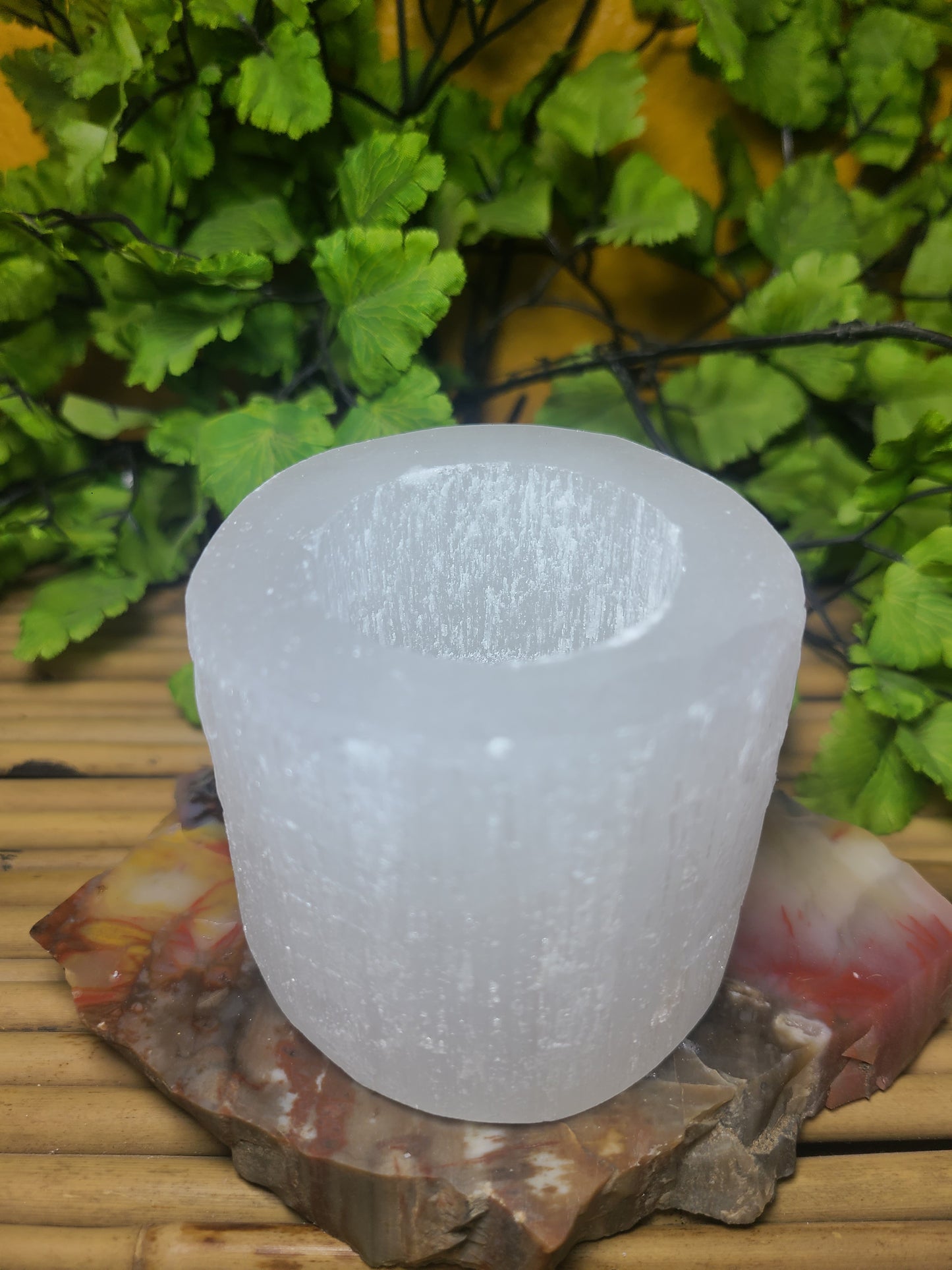 Smaller Chunky Selenite Candle Holder