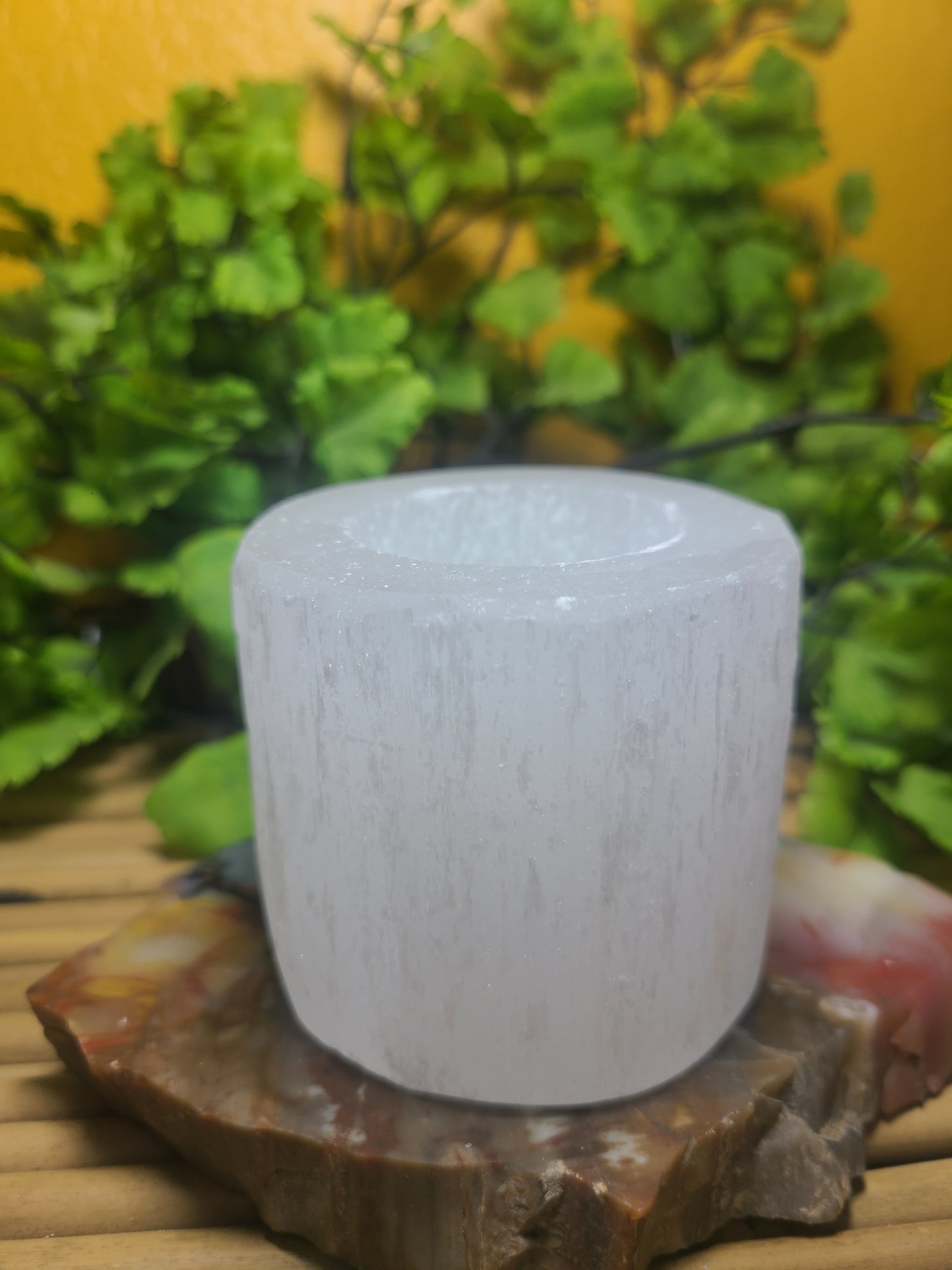 Smaller Chunky Selenite Candle Holder