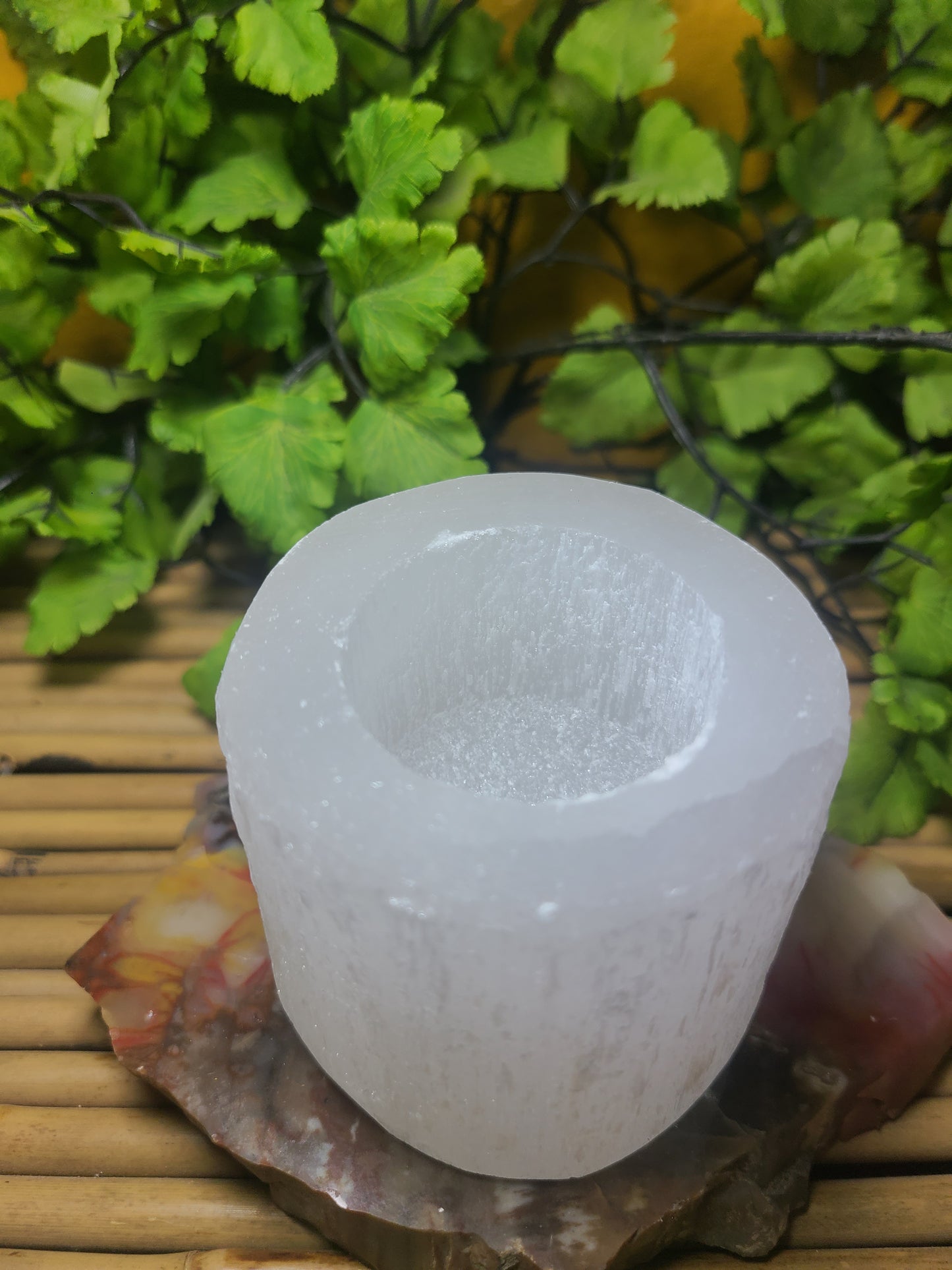 Smaller Chunky Selenite Candle Holder