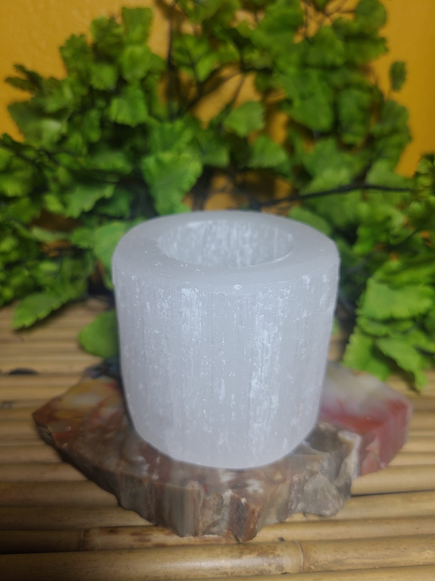 Smaller Chunky Selenite Candle Holder