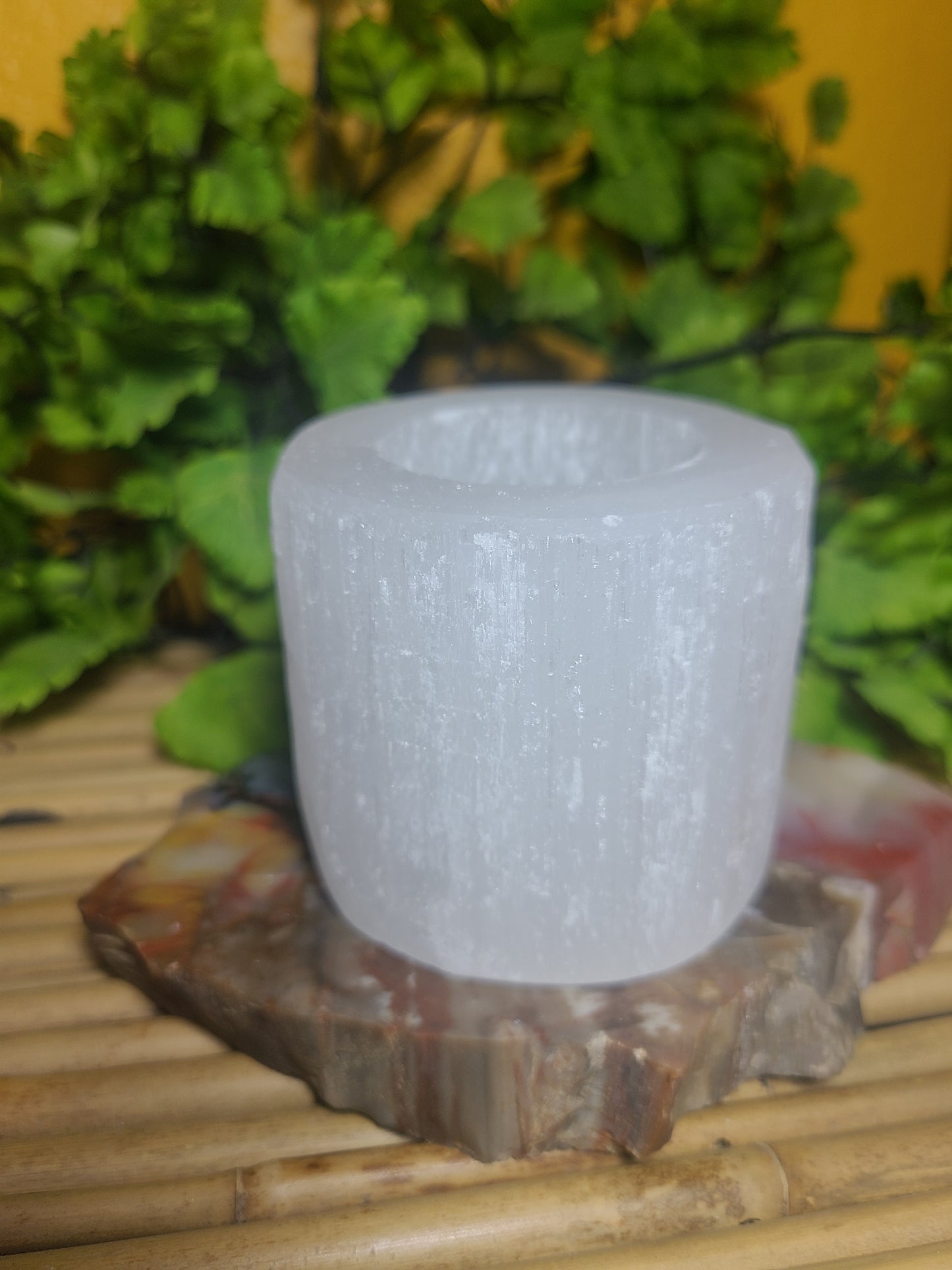 Smaller Chunky Selenite Candle Holder