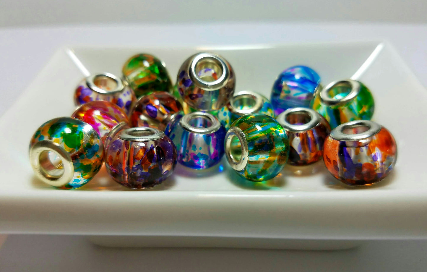 20 Fancy Glass Euro Beads