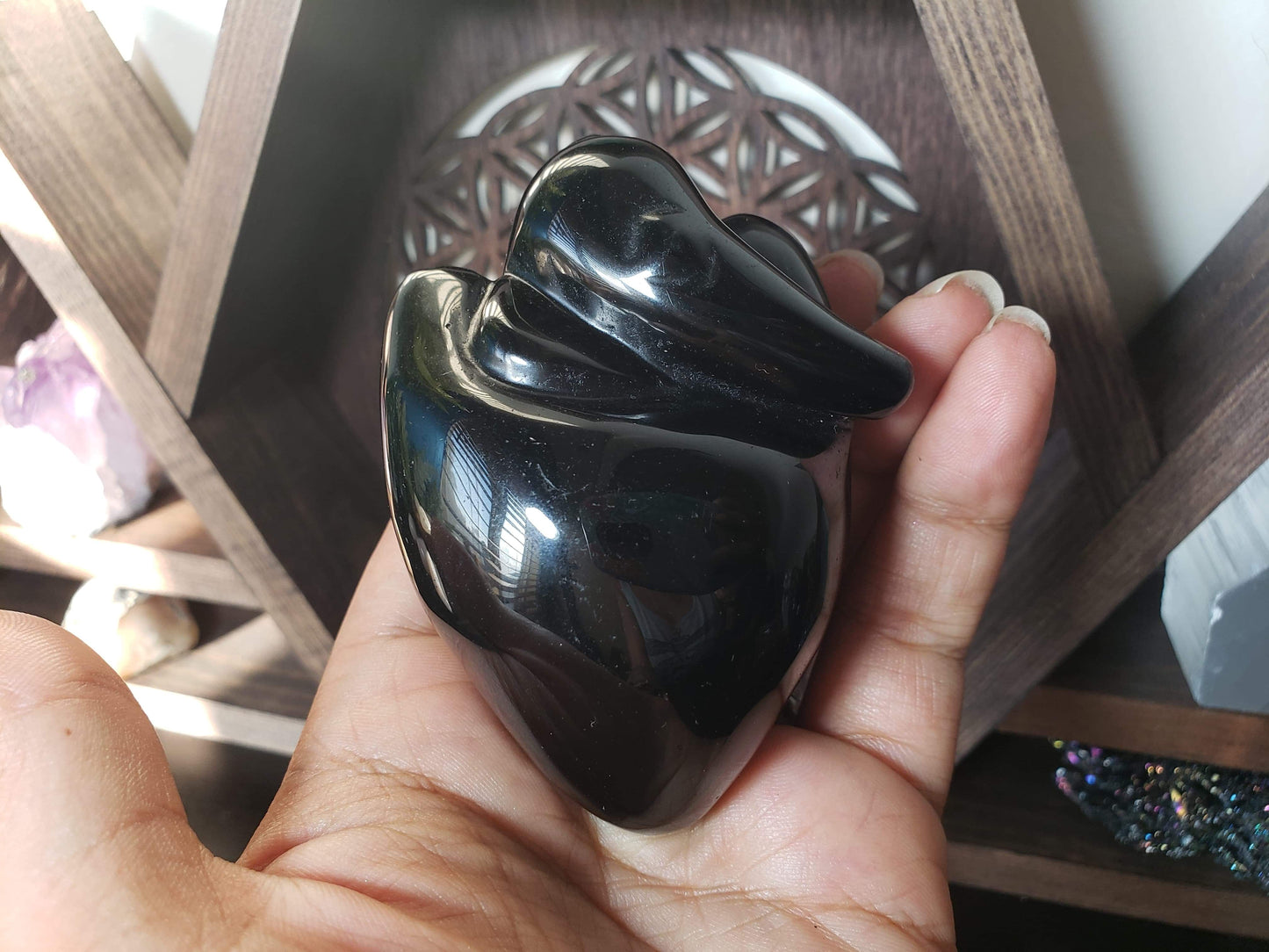 Human Heart Black Obsidian