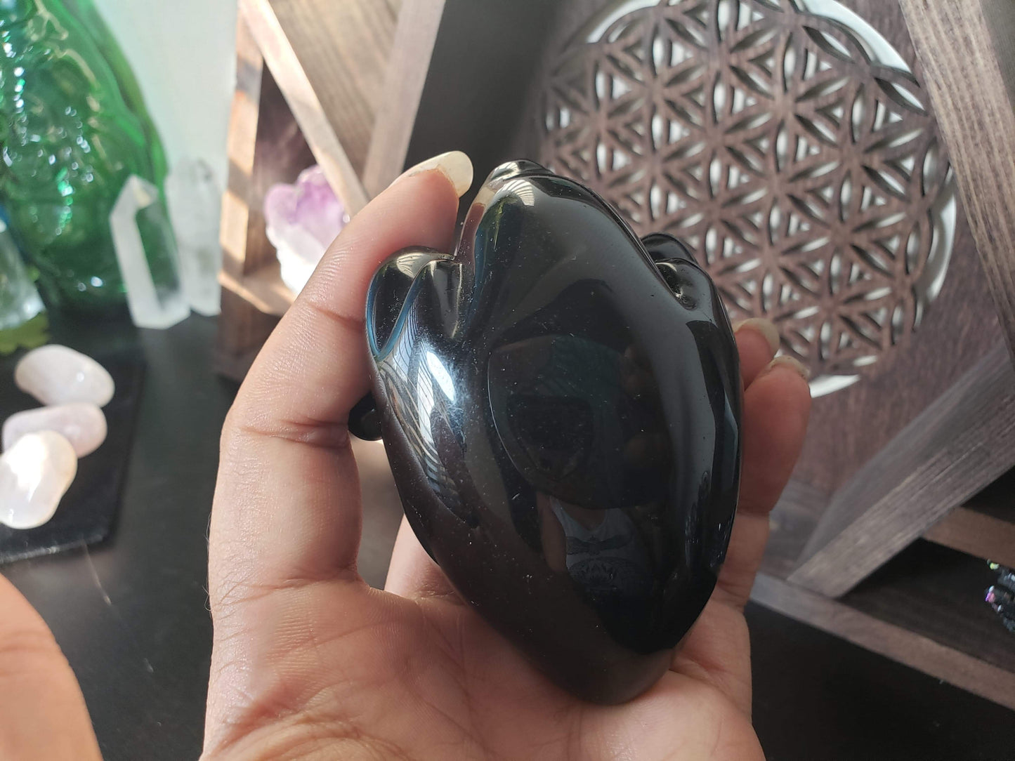 Human Heart Black Obsidian